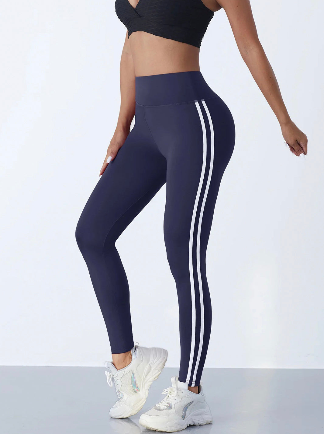 Yoga Leggings for Women - High Waist, Slim Fit, Striped Hip-Lifting Tights for Gym, Running, and Yoga