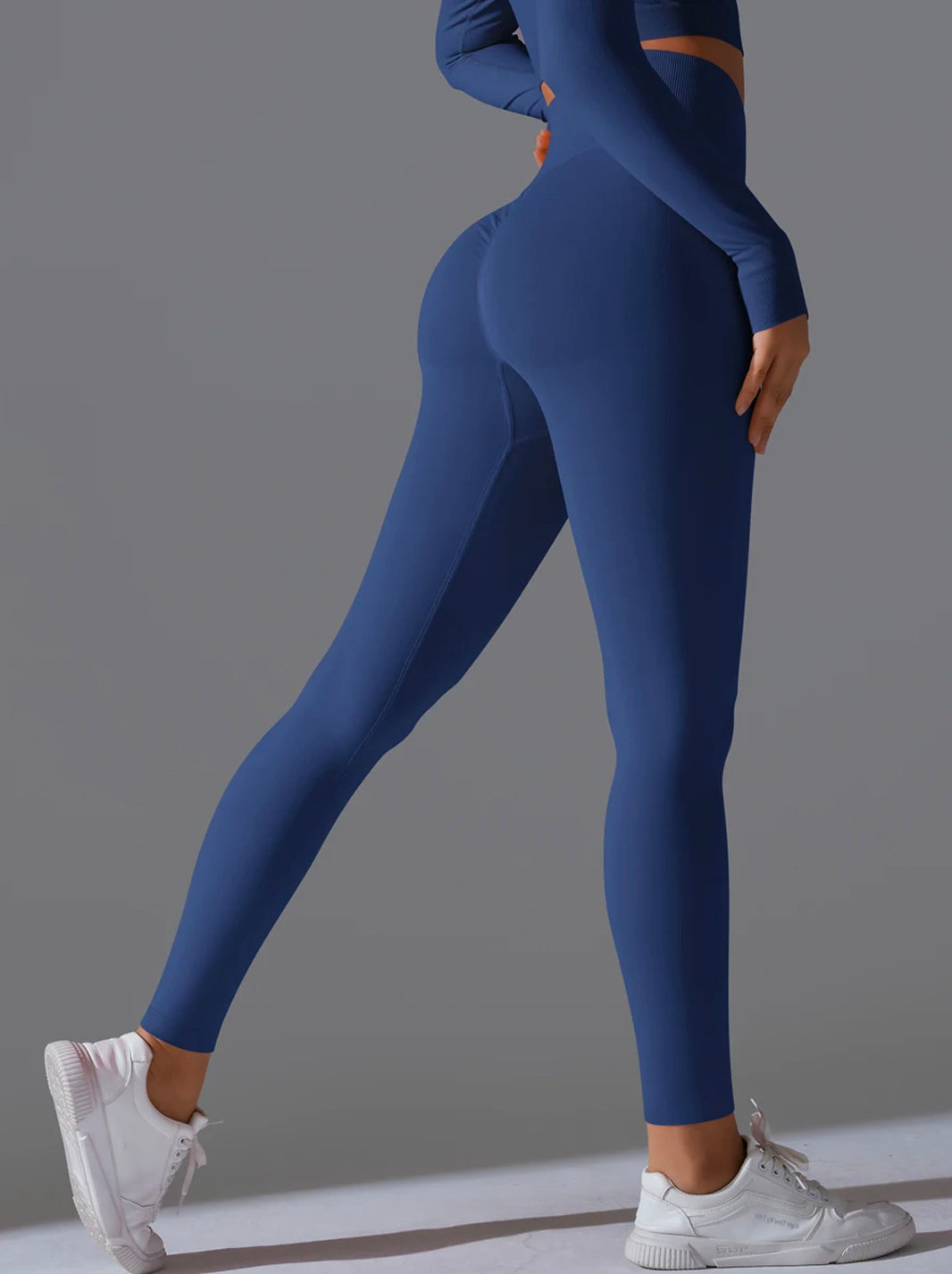 High Waisted Tummy Control Butt Lifting Ribbed Gym Leggings