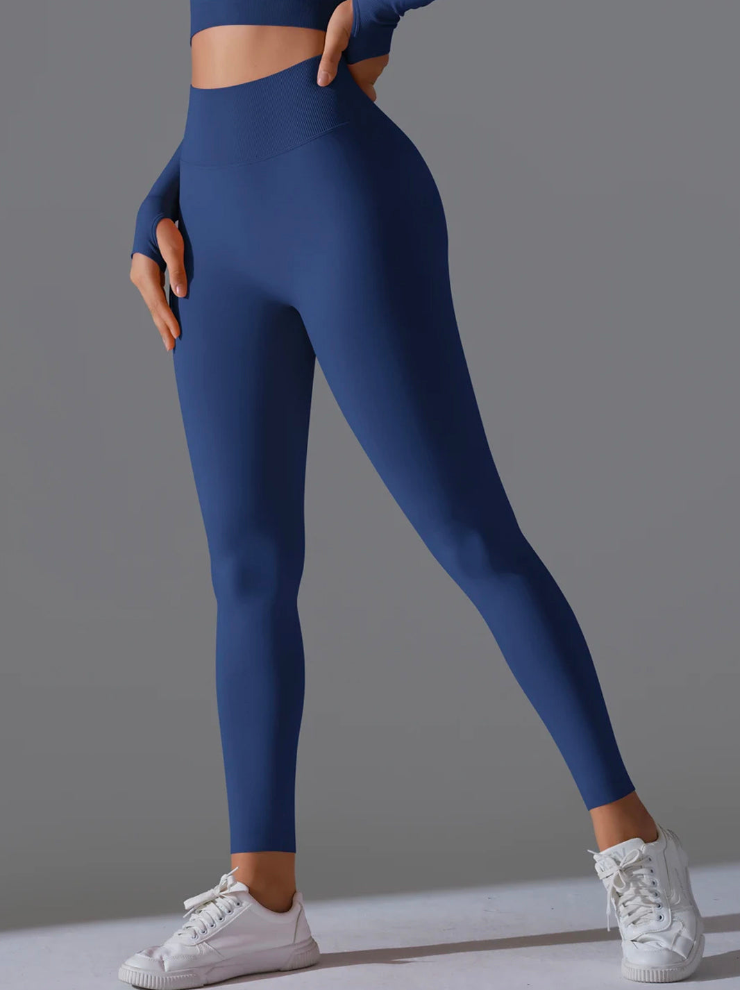 High Waisted Tummy Control Butt Lifting Ribbed Gym Leggings