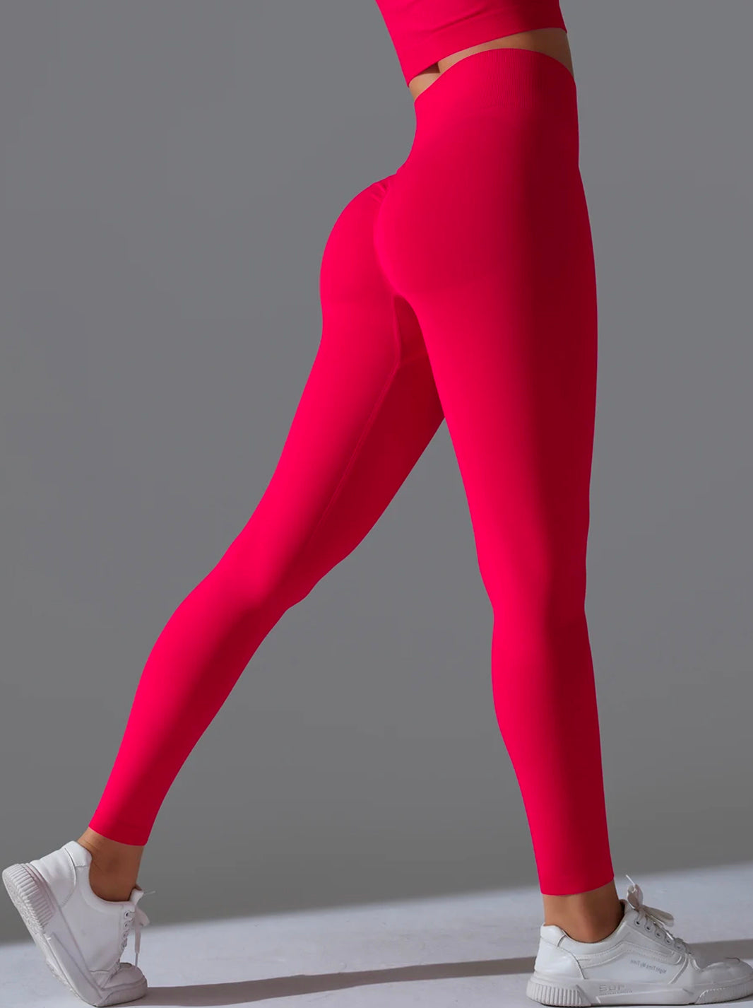 High Waisted Tummy Control Butt Lifting Ribbed Gym Leggings