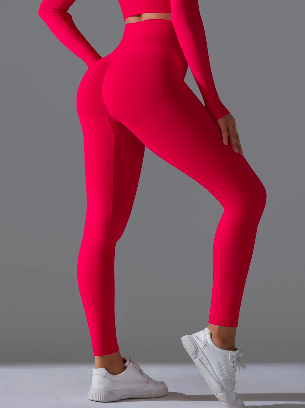 High Waisted Tummy Control Butt Lifting Ribbed Gym Leggings