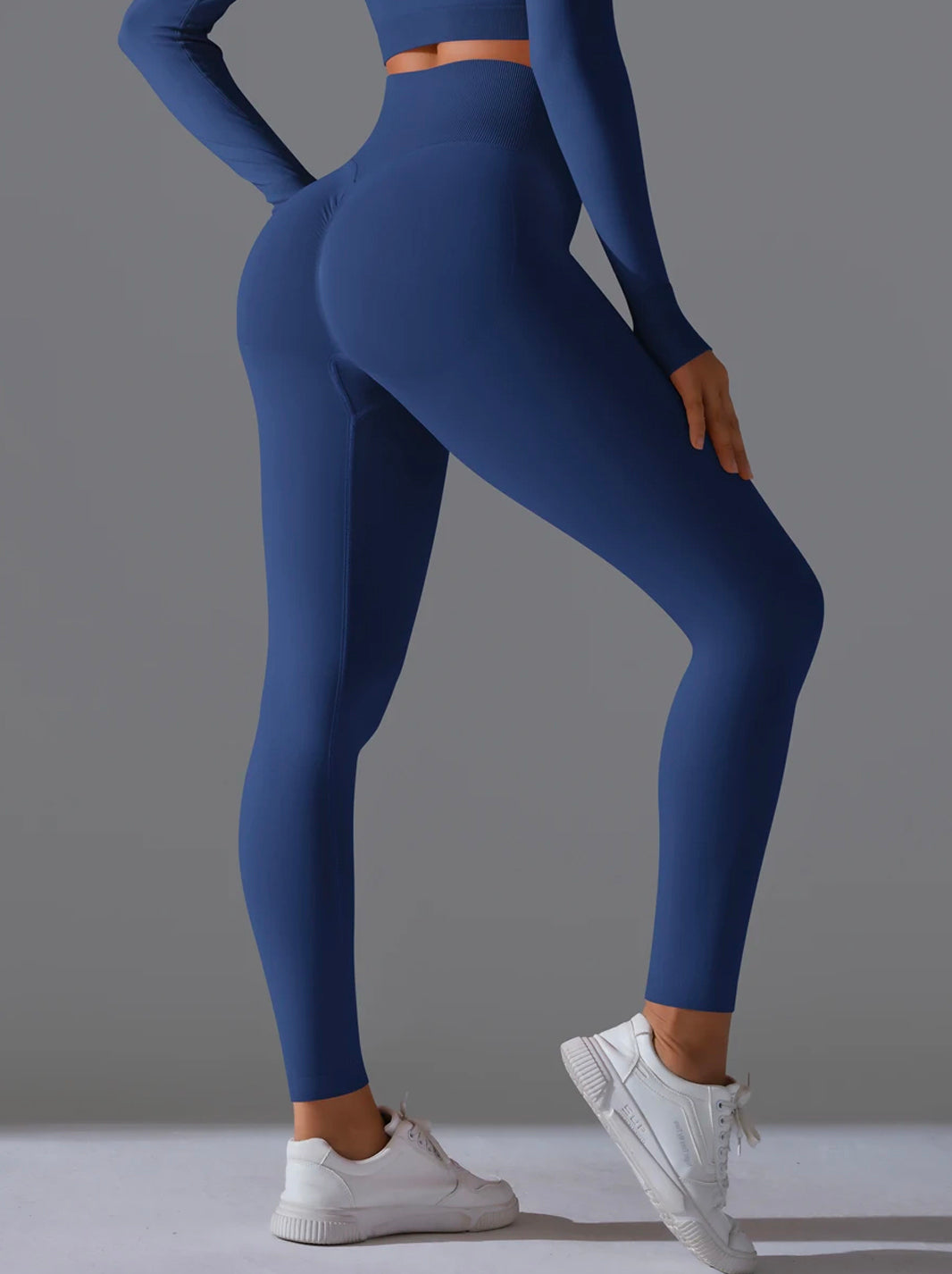 High Waisted Tummy Control Butt Lifting Ribbed Gym Leggings