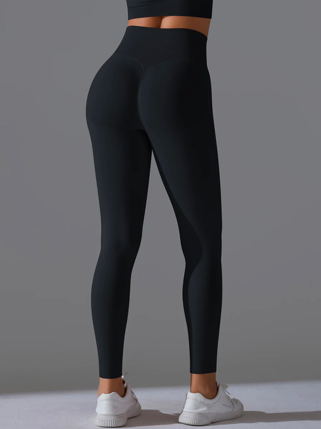 High Waisted Tummy Control Butt Lifting Ribbed Gym Leggings