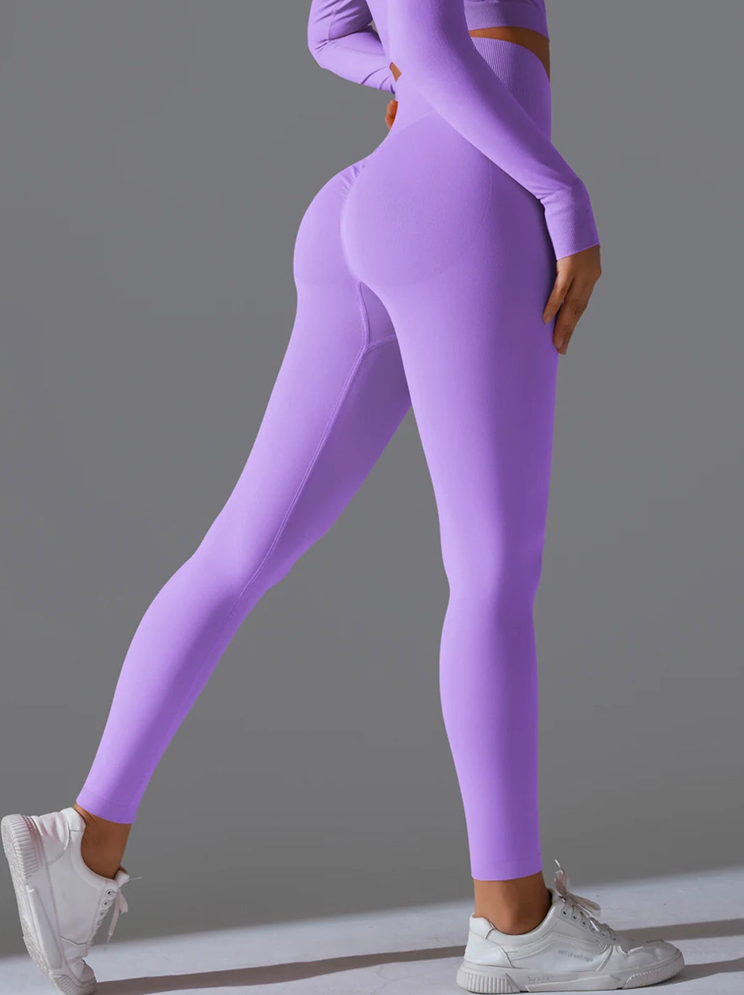 High Waisted Tummy Control Butt Lifting Ribbed Gym Leggings