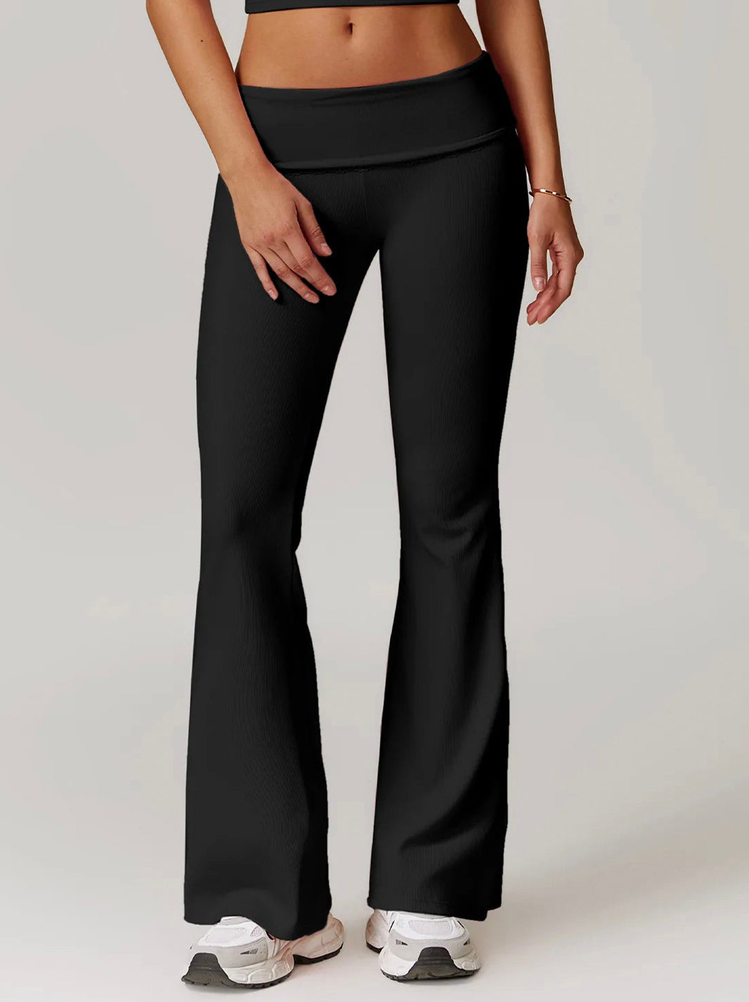 Black Hip Lifting Flared Pants