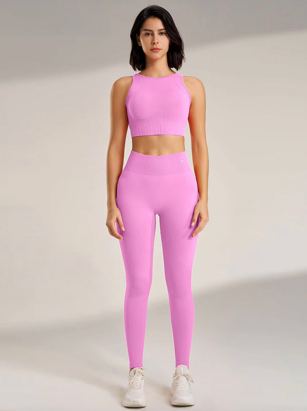 2 Pieces Seamless Crop Top & Leggings set