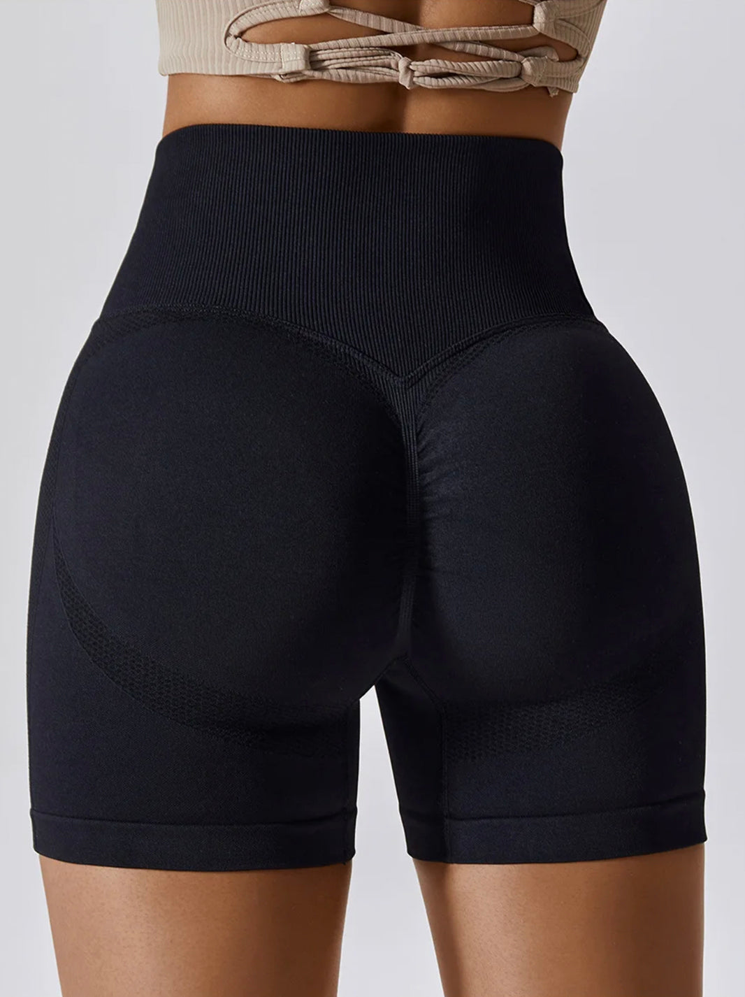  Seamless High Waist Push up Gym Biker Shorts 