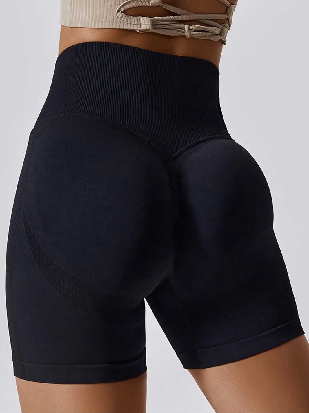  Seamless High Waist Push up Gym Biker Shorts 