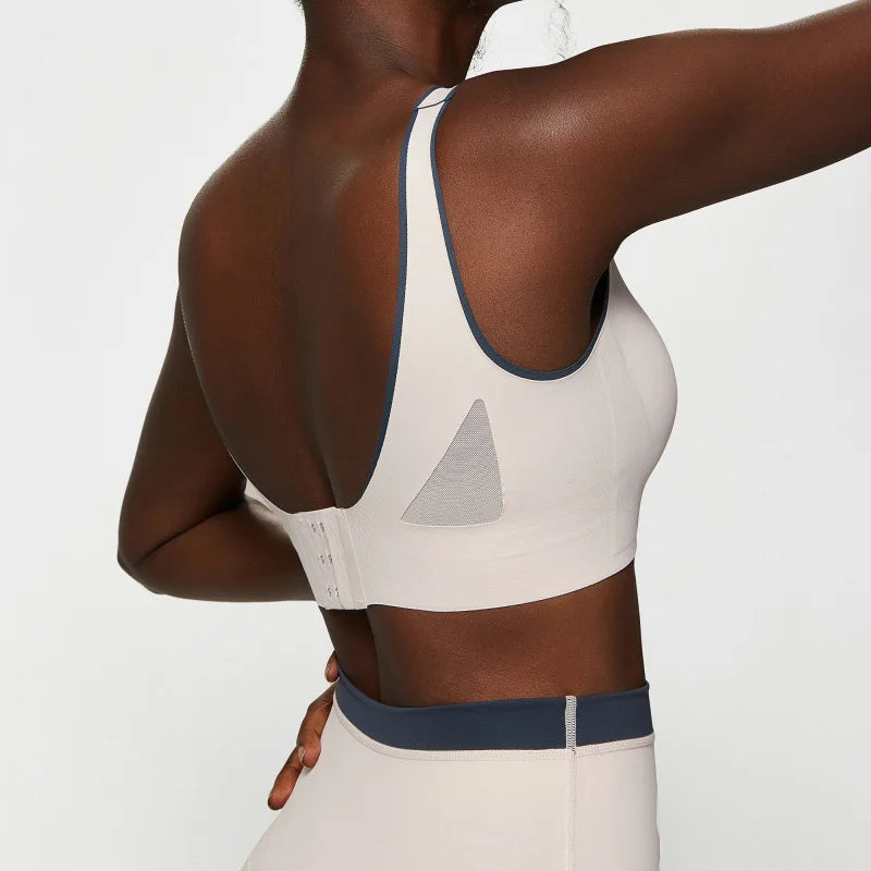 Color Contrast Gym Crop Tops with Chest Pads