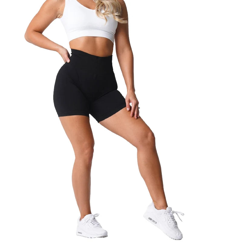 Solid Seamless High-Waist Shorts – Perfect for Every Move