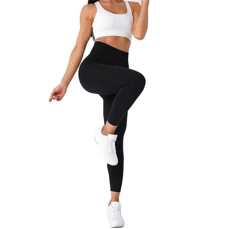 Solid Seamless High-Waist Leggings – Soft, Flexible, and Perfect for Every Workout