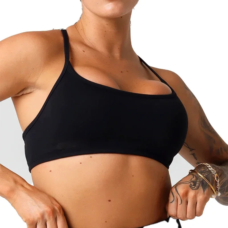 Dynamic Backless Sports Bra – Seamless, Breathable, and Adjustable for Ultimate Comfort