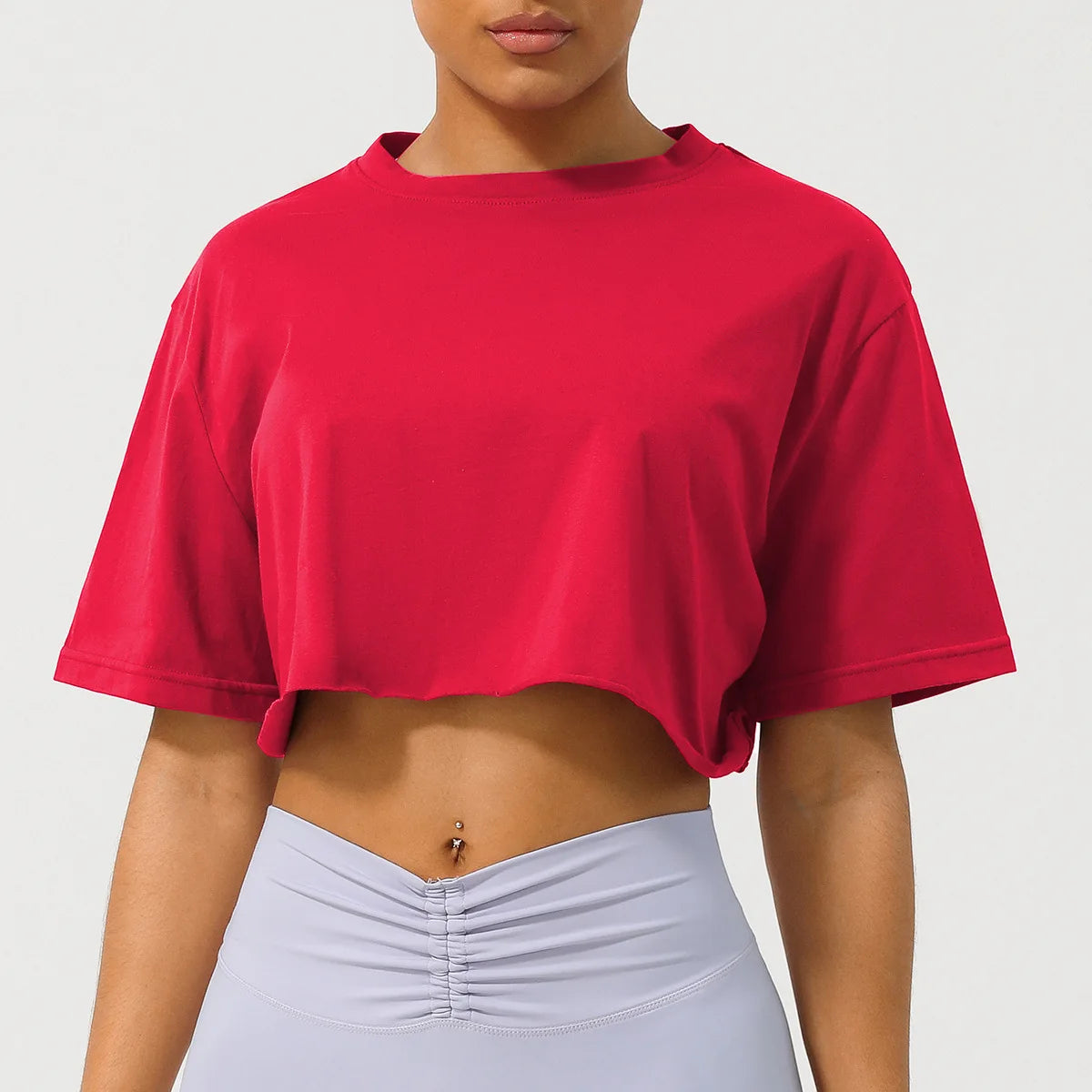 Breathable Quick Dry Short Sleeve Gym Crop Top