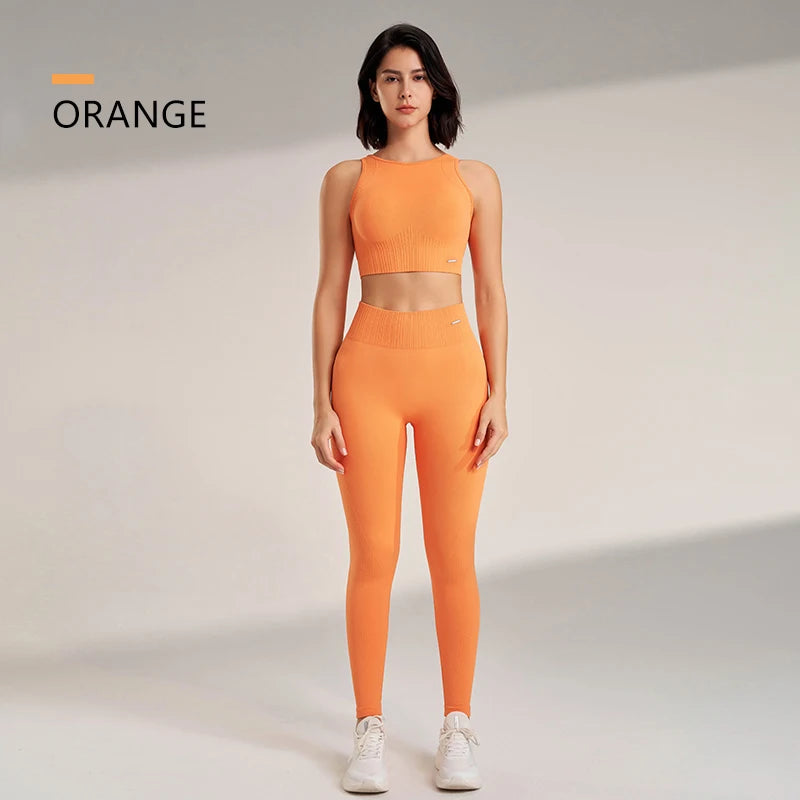 2 Pieces Seamless Crop Top & Leggings set