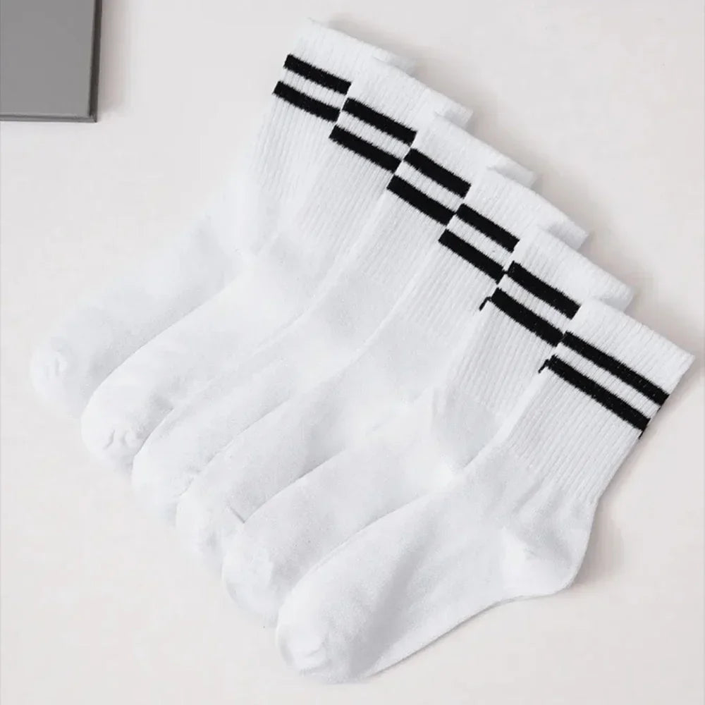 6 Pairs  Mid-Tube Socks Solid Colour Breathable Comfortable Socks