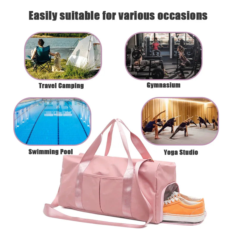 Pink Dry Wet Multifunction Gym Bag