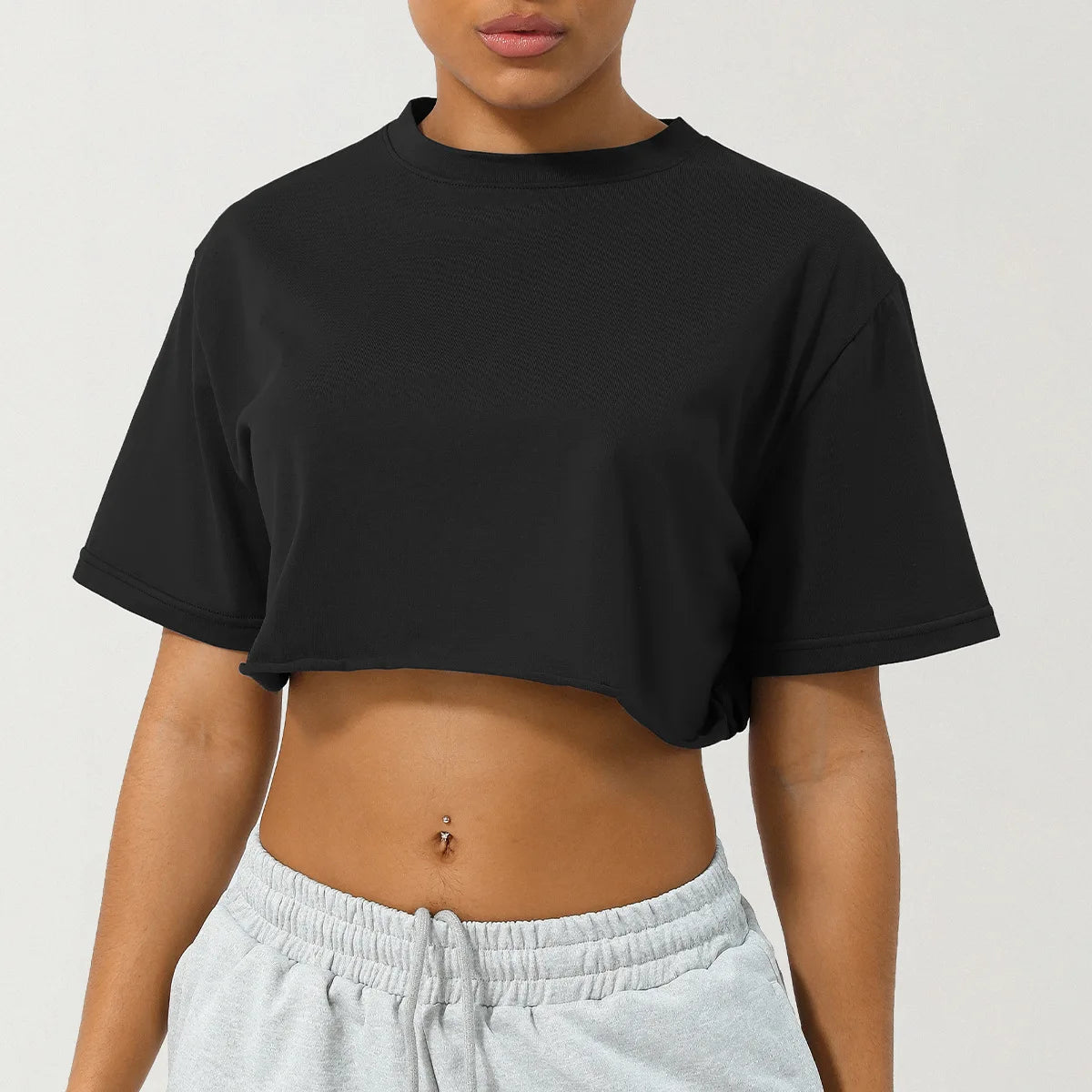 Breathable Quick Dry Short Sleeve Gym Crop Top