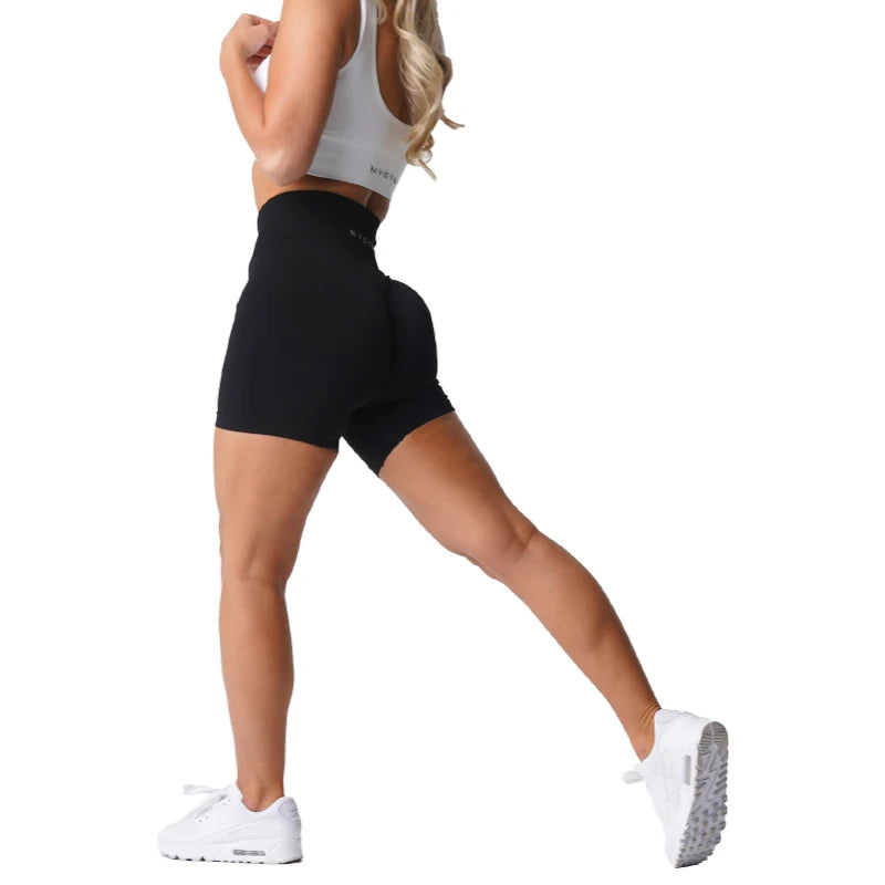 Solid Seamless High-Waist Shorts – Perfect for Every Move