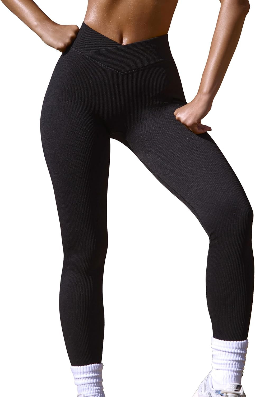 Resolute High-Waisted Ribbed Leggings – 4-Way Stretch & Squat-Proof