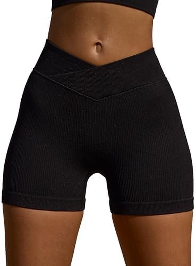 Bo+Tee High Waist Gym Shorts - Squat-Proof & Stretchy Yoga Shorts