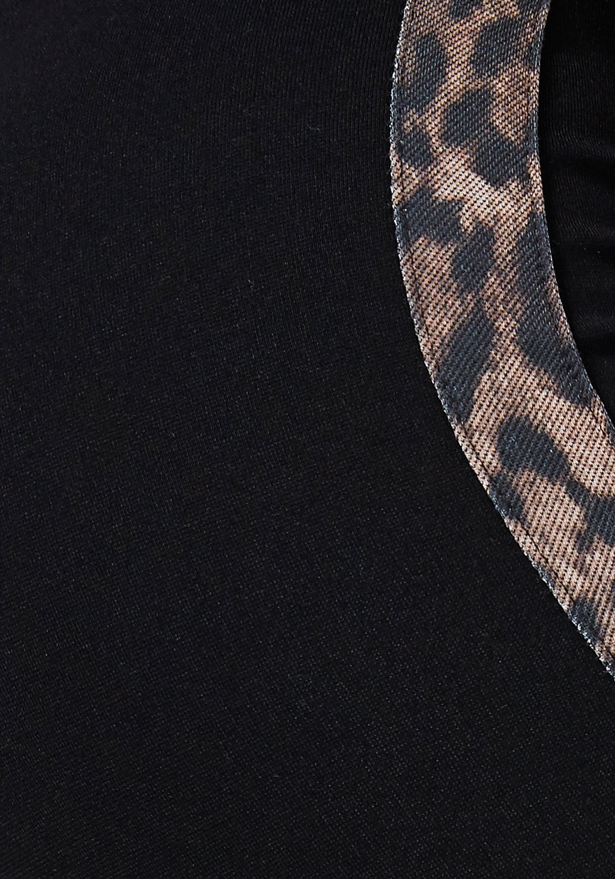 Detail of Black Leopard Tape Side Leggings