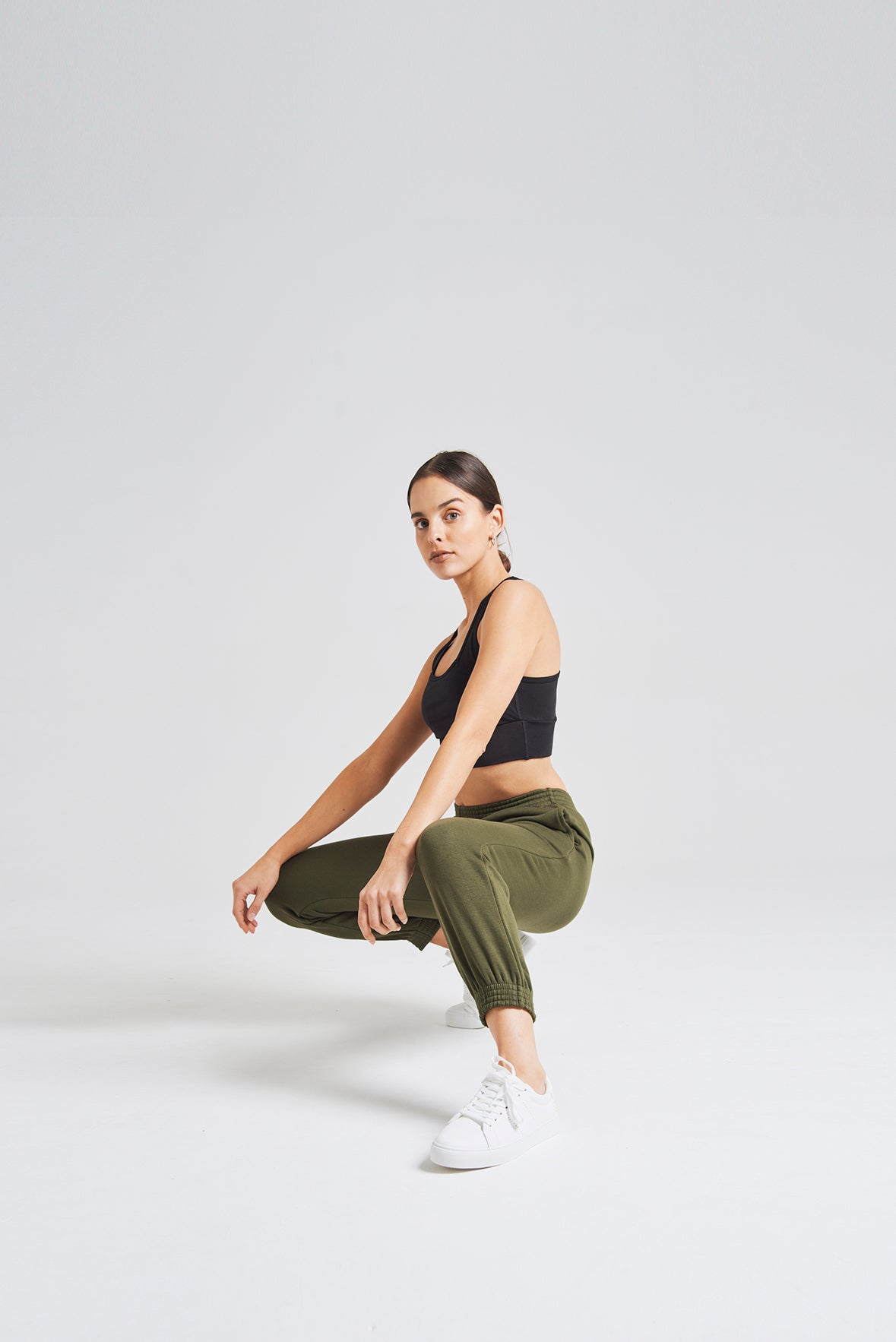 fasheon Khaki Womens Slogan Joggers