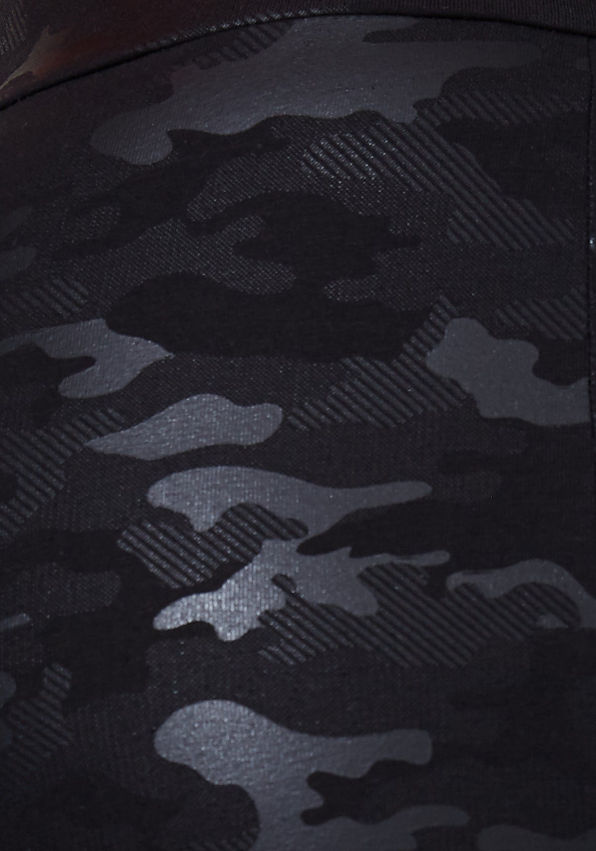 Detail of Black High Waisted Camo Leggings