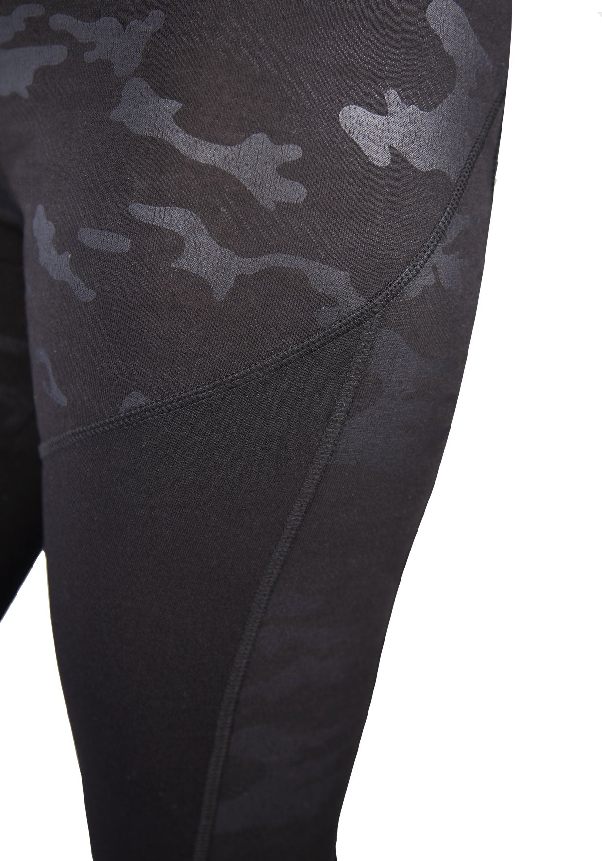 fasheon Black High Waisted Solid Camo Gym Leggings