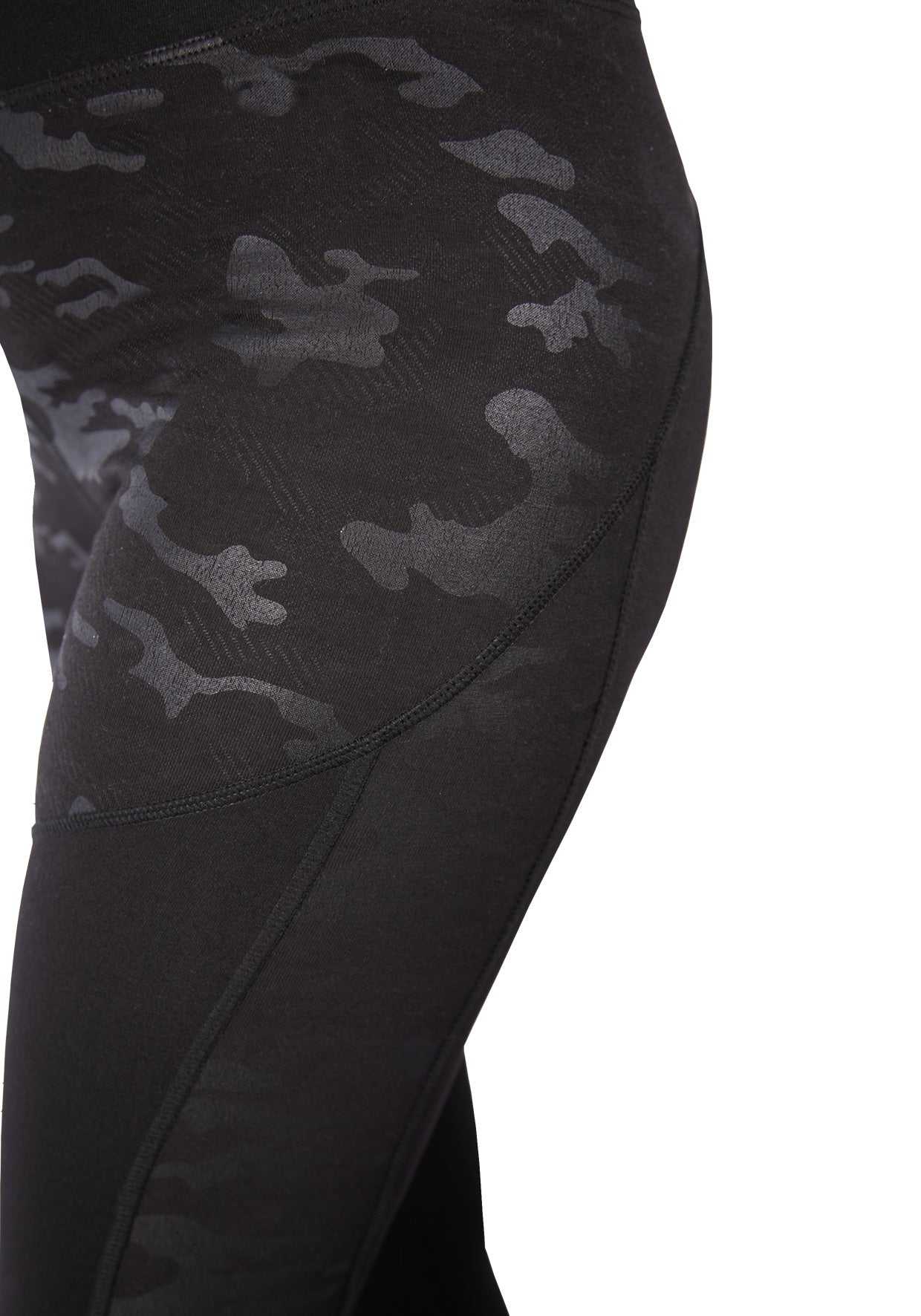 fasheon Black High Waisted Solid Camo Gym Leggings